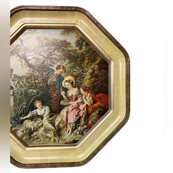 Vintage Sunshine Biscuits Collectible Tin Rococo Style Francois Boucher The Nest - Picture 7 of 8